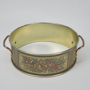 Vintage Pyrex 624 Metal Casserole Carrier Cradle Harvest Fruit Diamond Pattern